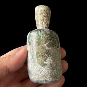 Superb Ancient Old Iridescent Roman Glass Unique Rare Antique Bottle