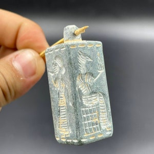 Near Eastern Antique jasper Stone Ancient Sasnian Dynasty Ancient Intaglio Cylinder Seal Stamp Bead