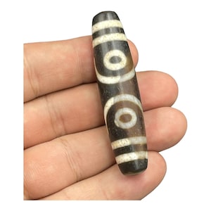 Unique Ancient indo Tibetan Amulet Agate 3 Eyes motif dzi bead Amulet