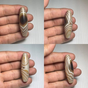 Genuine unique Old Yemani eye Banded Sulaimany Agate Stone Bead Amulet