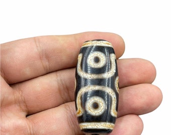 Genuine Authentic Ancient Tibetan Powerful Agate 6 Eye Rare Beautiful Lucky Amulet Dzi Bead