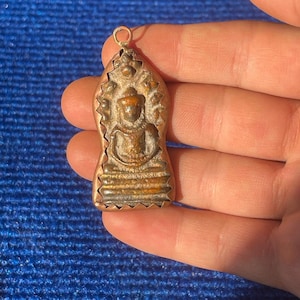 Amazing Antique Ancient Near Eastern Old Bronze Buddha Figure Rare Amulet Pendant