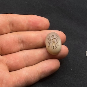 Ancient Roman Warrior depicted antique agate intaglio stone seal stamp Cabochon