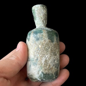 Excellent Ancient Old Iridescent Roman Glass Unique Rare Antique Bottle