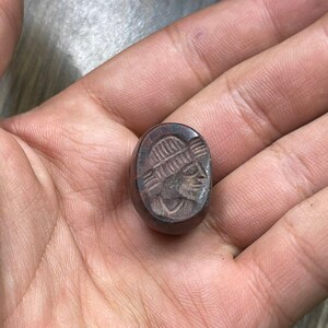 Sassanian ancient jasper intaglio seal stamp bead with Impression