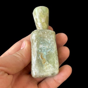 Super Ancient Old Iridescent Roman Glass Unique Rare Antique Bottle