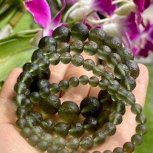 Natural Moldavite Bracelet / Raw Material / Moldavite From Czech Republic/ Moldavite Beaded Bracelet