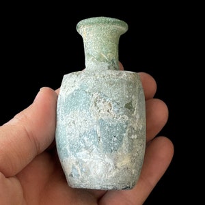 Spectacular Ancient Old Iridescent Roman Glass Unique Rare Antique Bottle