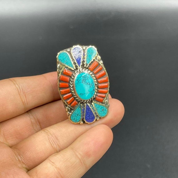 Spectacular Vintage Himalayan Jewelry Tourquies and L… Gem