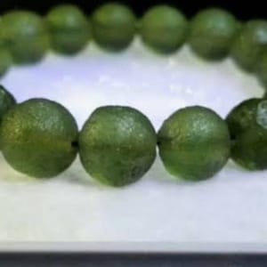 Natural Moldavite Bracelet / Raw Material / Moldavite From Czech Republic/ Moldavite Beaded Bracelet