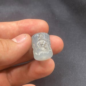 Alter Stein, Achat Stein, alte Zylindersiegel-Stempel, nahöstliche Intaglio-Rollperle