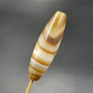 Beautiful Color Old Banded Sulaimany Agate Stone Bead Amulet with Beautiful Stripes