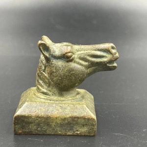 Very Rare Ancient Horse Head Figure Bronze Near Eastern Stamp