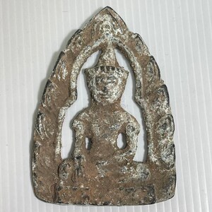 Unique Ancient Near Eastern Old bronze Buddha Figurine Picture Pendant