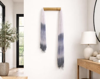 READY TO SHIP • Luxury Ombre Fiber Wall Hanging, Handmade Textile Art, Minimalist Neutral Wall Sculpture, Modern Statement Piece