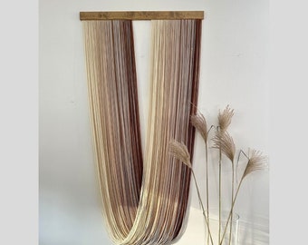 Beige Draped Fiber Art Wall Sculpture, Premium Alpaca and Merino Wool Tapestry, Large Minimalist Wabi Sabi Textile Art, Vertical Decor