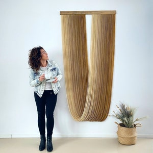 Wabi Sabi, Large Extra Full Dip Dye Wall Hanging,Dip Dye Ombre, Fiber Art Yarn, Wall Hanging Tapestry, fringe wall decor, Cozy Room Decor