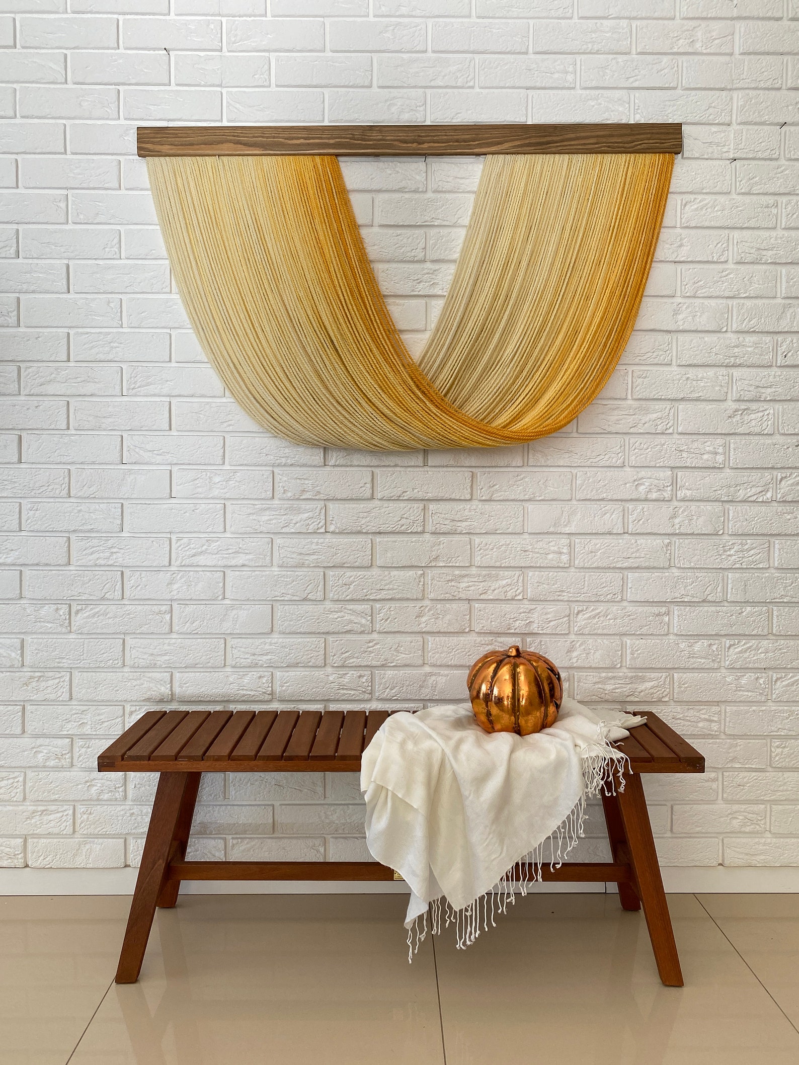 Wall Decoration in Neutral Yellow Color Wall Hanging Sunny Etsy