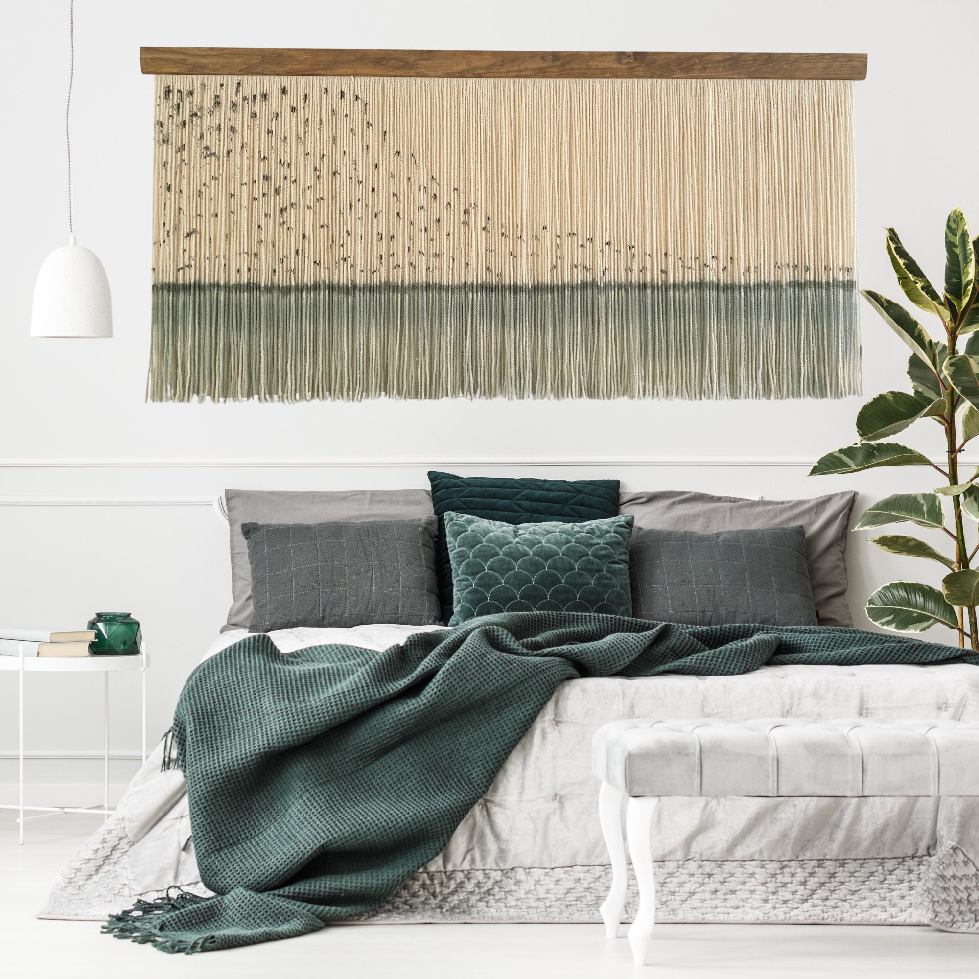 Macrame Wall Hanging Minimalist Decor Art Mid Century Modern Decor ... - Minimalist Apartment Decor With Textured Macrame Wall Hanging