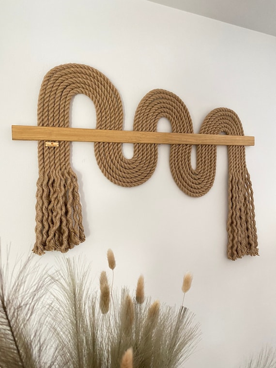 Rope Art, Modern Boho Wall Rope Home Decoration Rope Fringles Minimalist  Art Home Decor Home Natural Designs Element Natural Jute Sisal Rope 