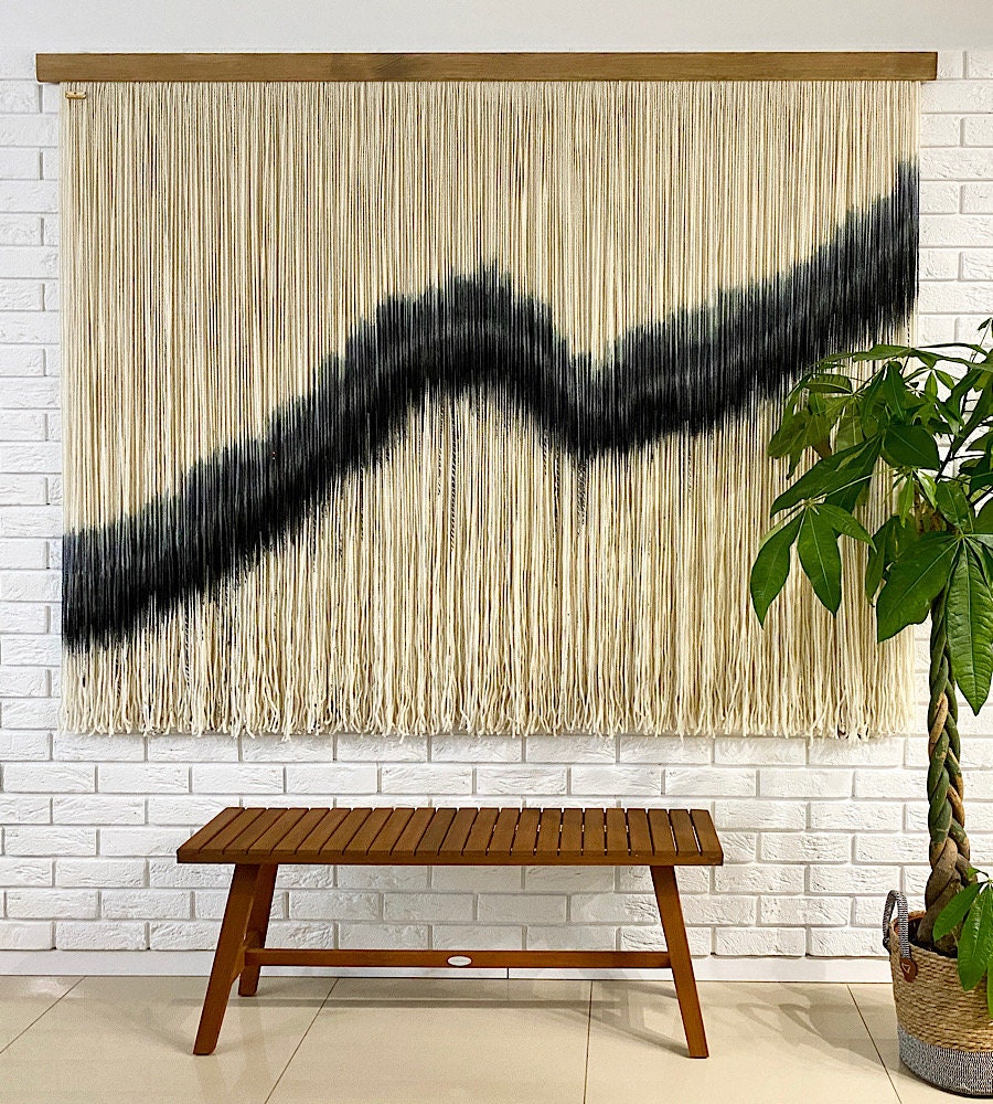 Dip Dye Wall Hanging Dip Dye Fiber Art Boho Wall Hanging Contemporary Wall Art Hand Dyed Neutral Home Decoration Layered Wall Hanging Etsy Canada