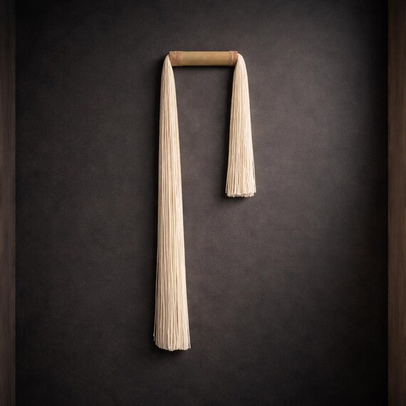 Large Fiber Art Wall Hanging, Neutral Wall Decor, Bamboo Wall Art, Modern Minimalist Decor for Living Room