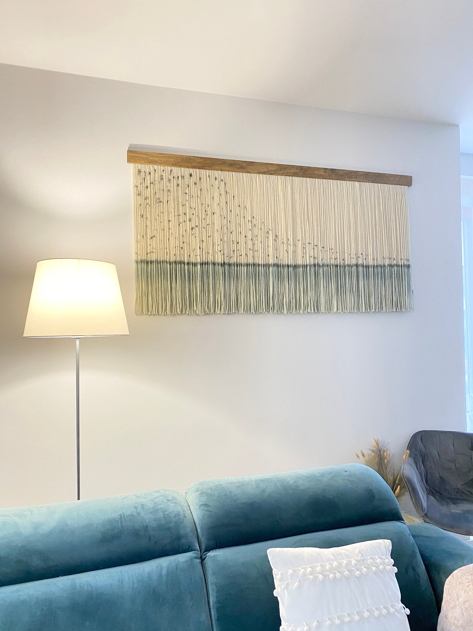 Image showcasing Macrame Wall Hanging Minimalist Decor Wall Art Mid Century Modern Decor ...