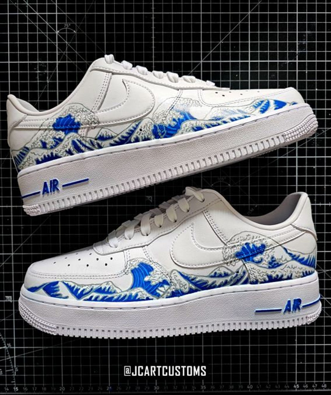 Custom Great Wave of Kanagawa Classic Art Handpainted on Sneakers Ideal ...