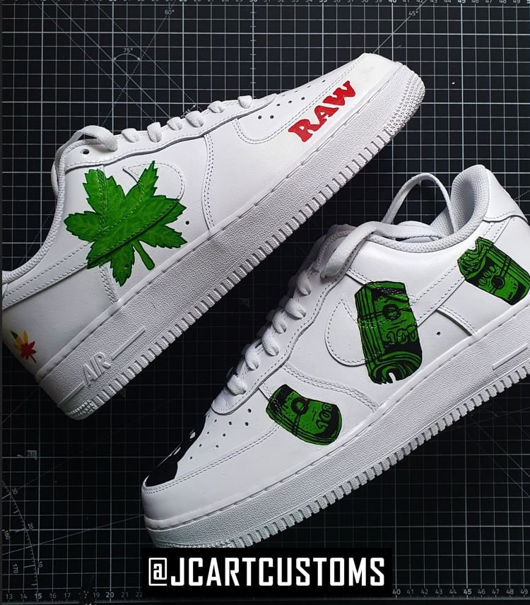 RAW Custom Shoes Nike Weed Herb Drug Money Cool Diy Craft - Etsy Finland