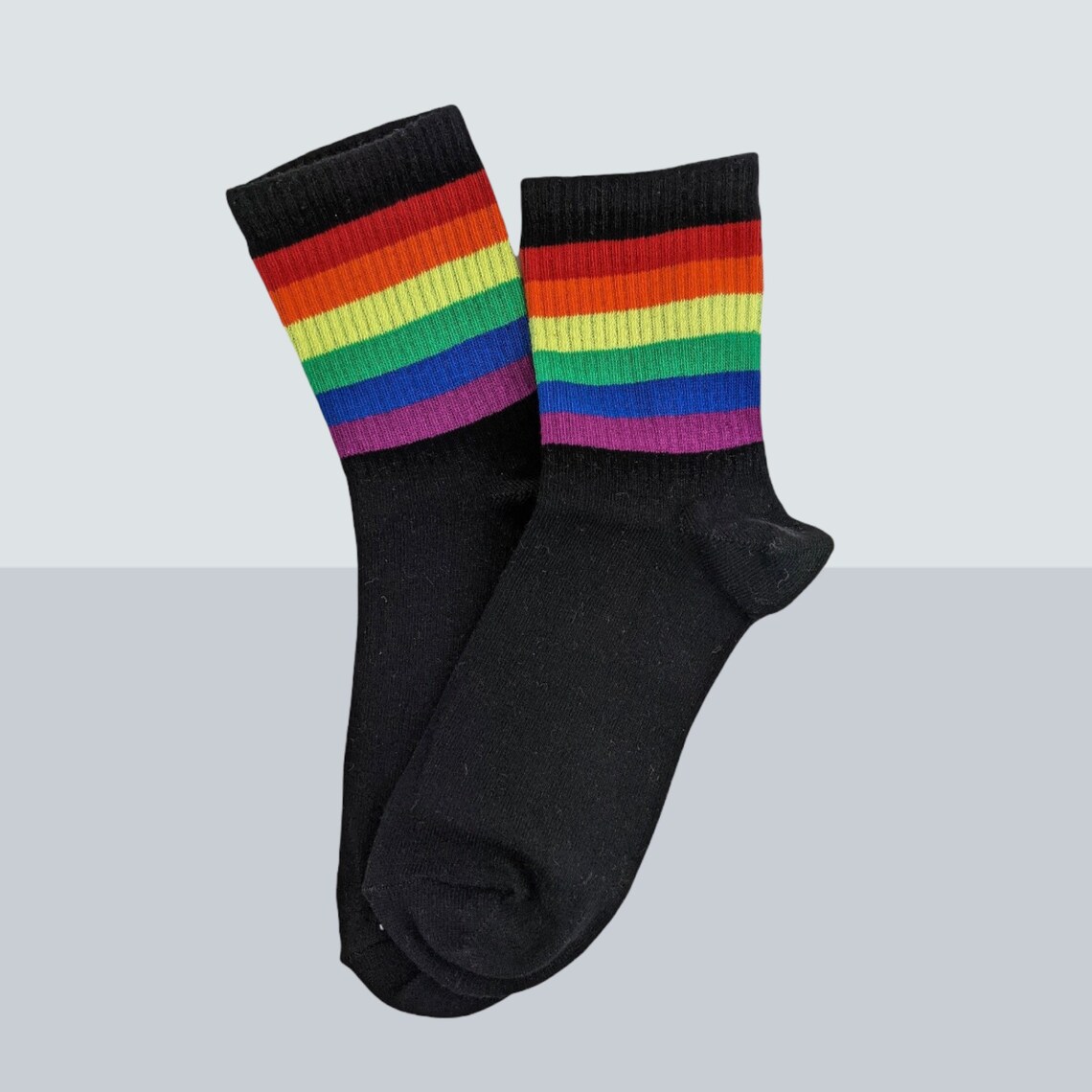 Happy Pride Pink Rainbow Socks LGBT Pride Outfit Rainbow Etsy