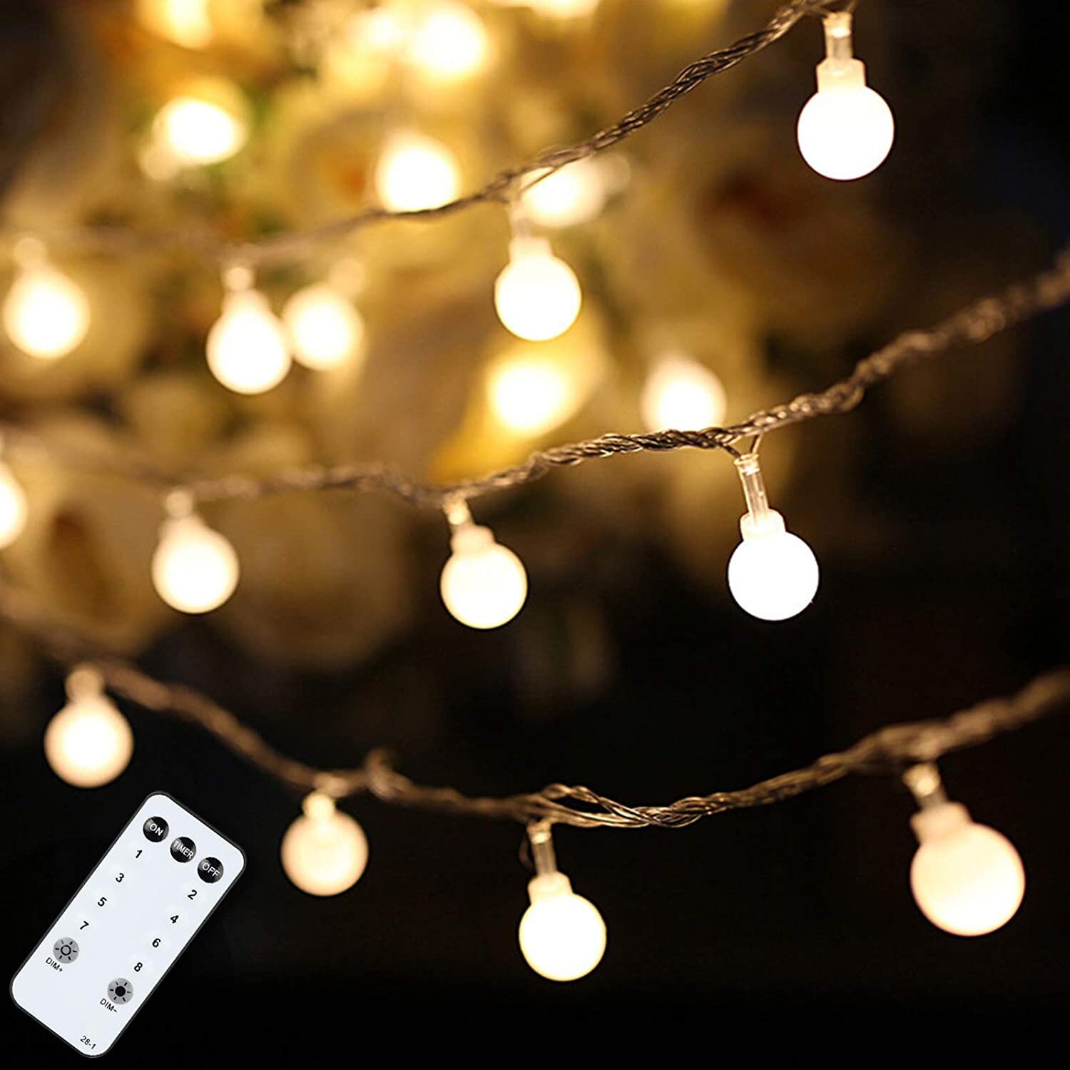 Globe String Lights 59 Ft 100 LED Fairy Lights Plug in with Etsy