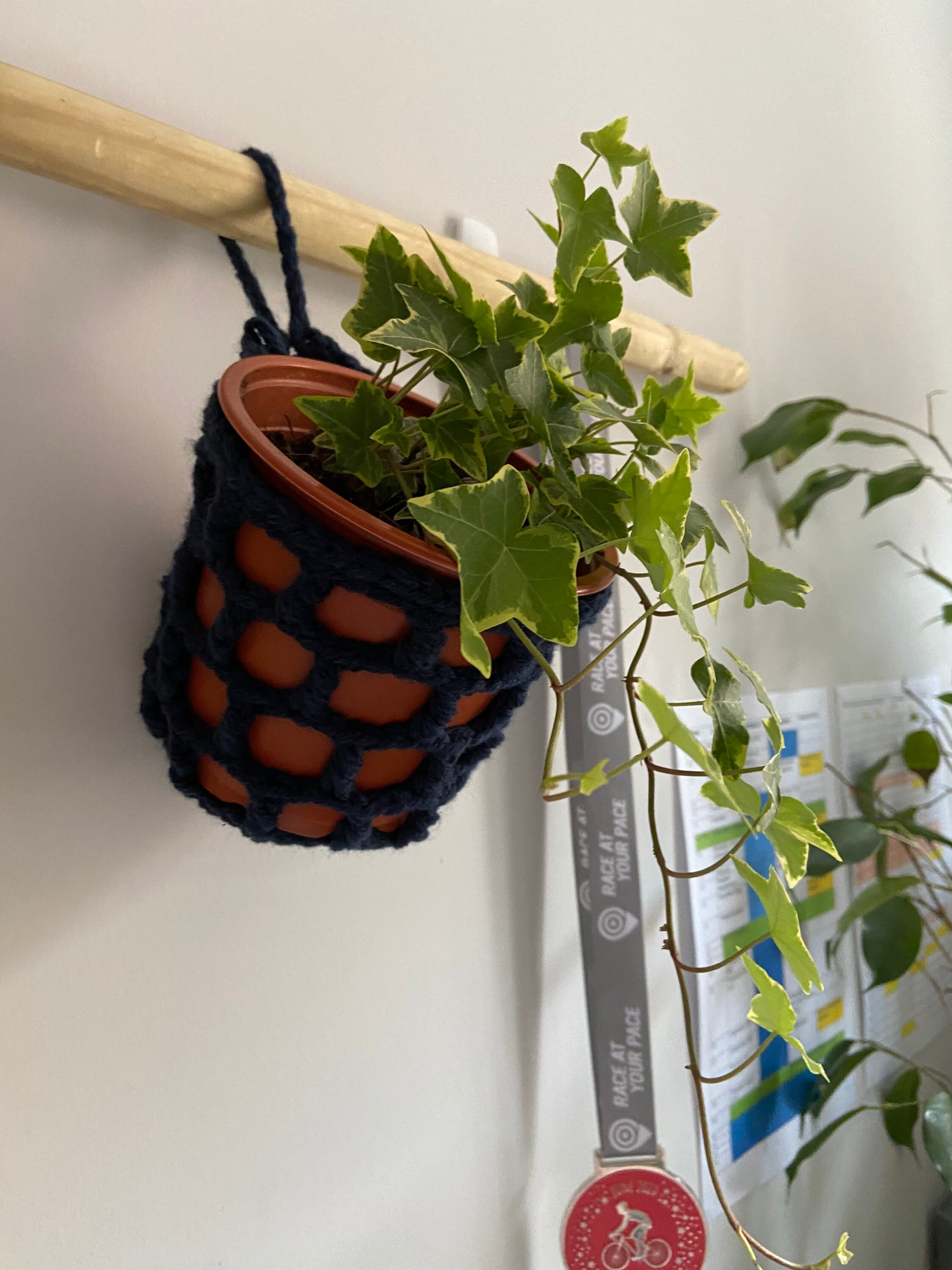 Hanging plant basket handmade crochet Etsy