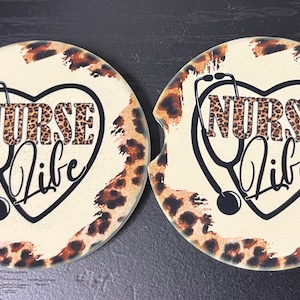 Nurse Life Sandstone Car Coaster