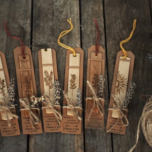 Pyrography bookmark made of wood.