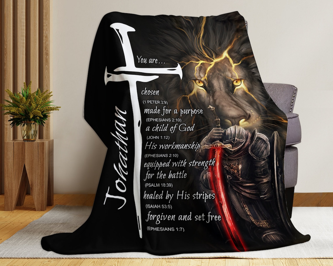 Personalized Christian Throw Blanket Christian Gifts for Men Etsy