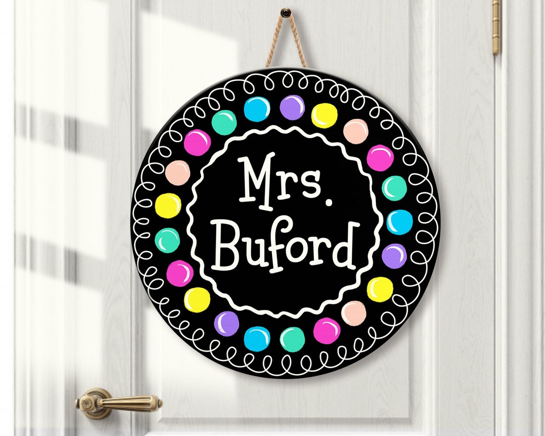 Teacher Door Hanger Custom Teacher Door Sign Classroom Etsy