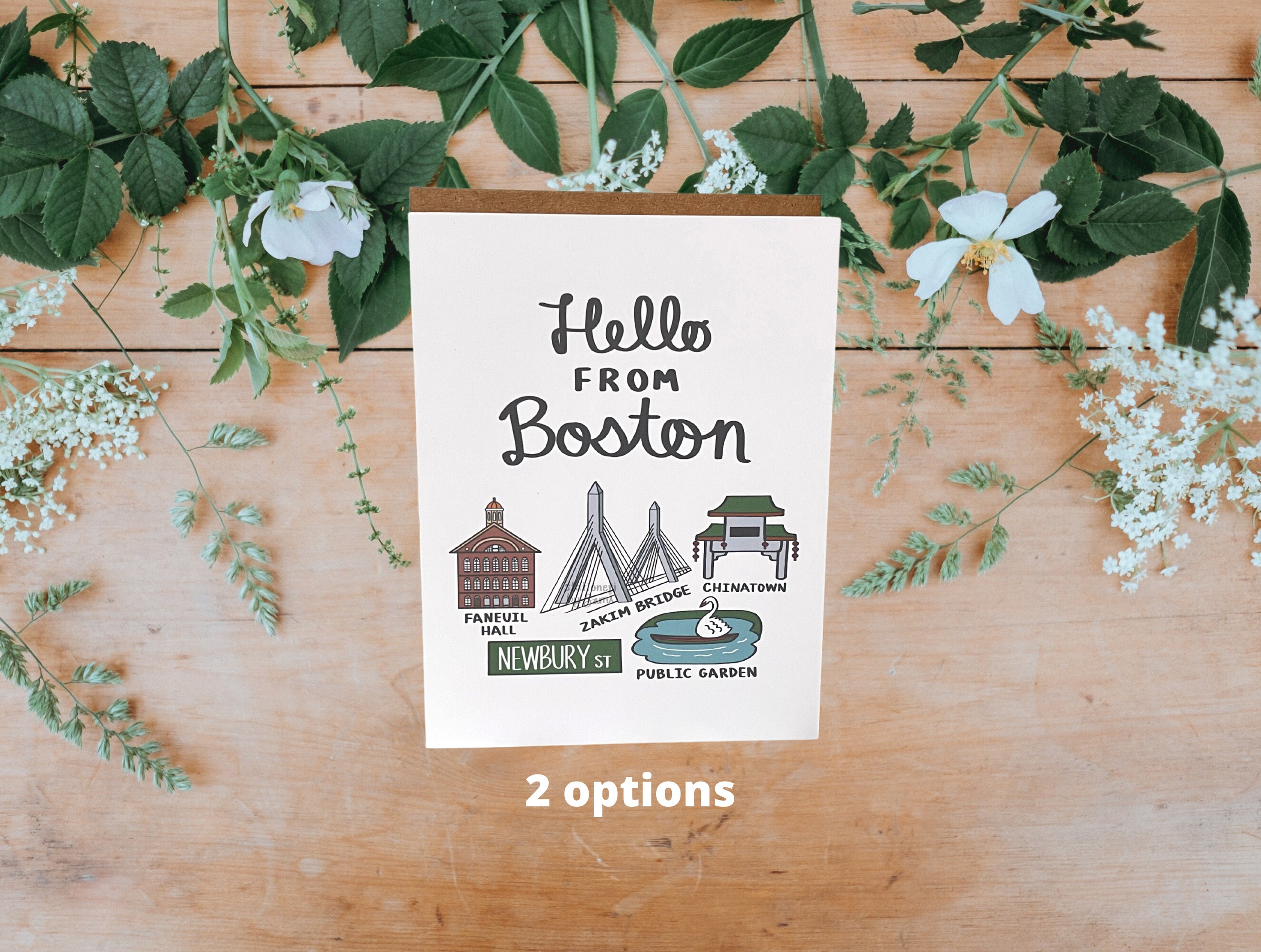 Hello from Boston Card Greetings from Boston Boston Etsy 日本