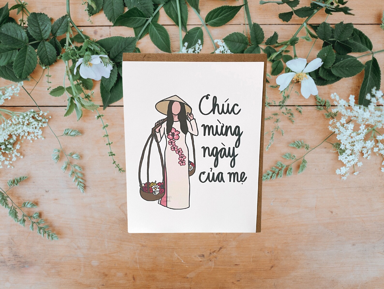 Vietnamese Mother's Day Card Happy Mother's Day Ao Etsy
