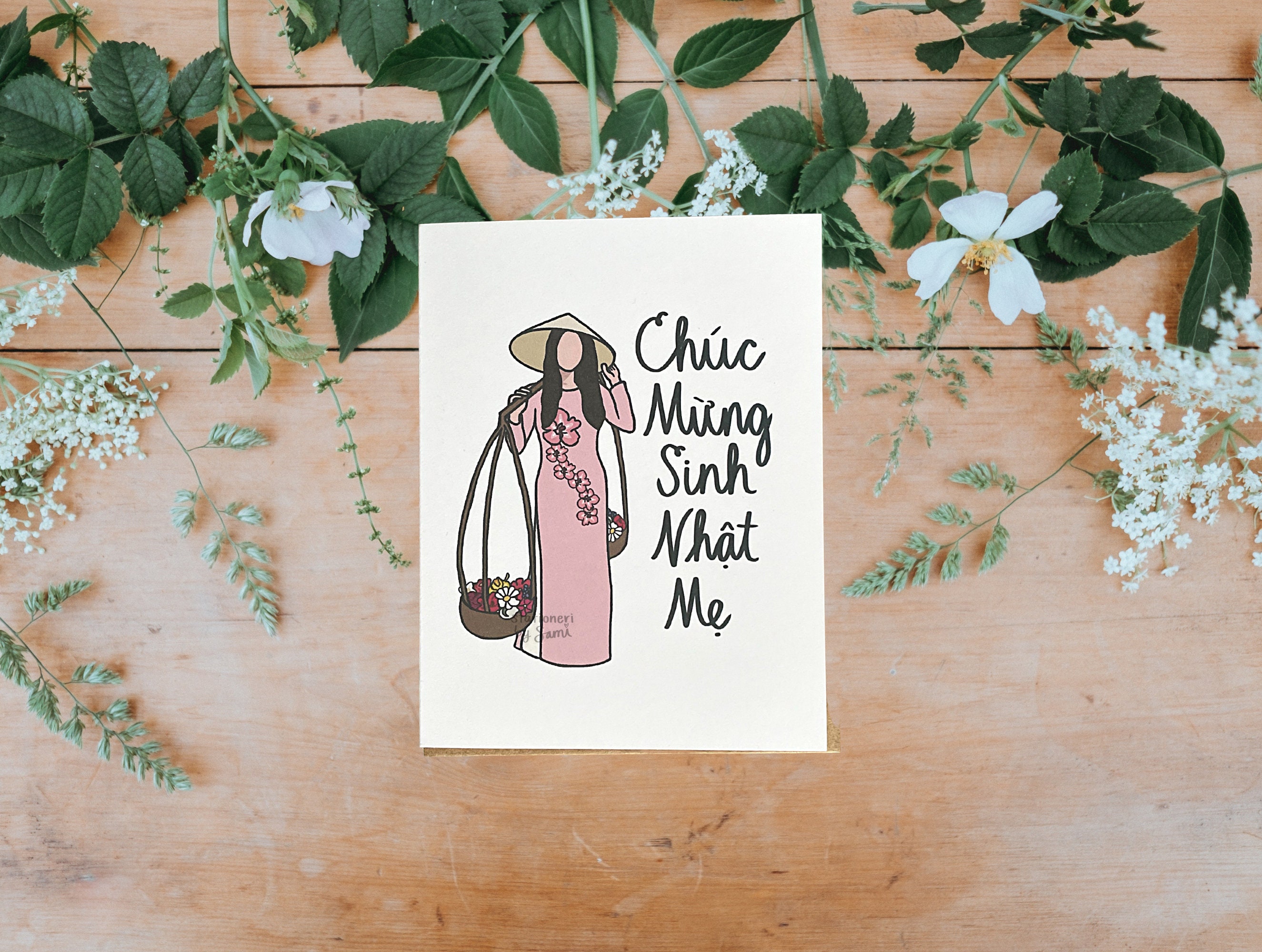 Vietnamese Birthday Card for Mom Ao Dai Vietnam Vietnamese Etsy Australia