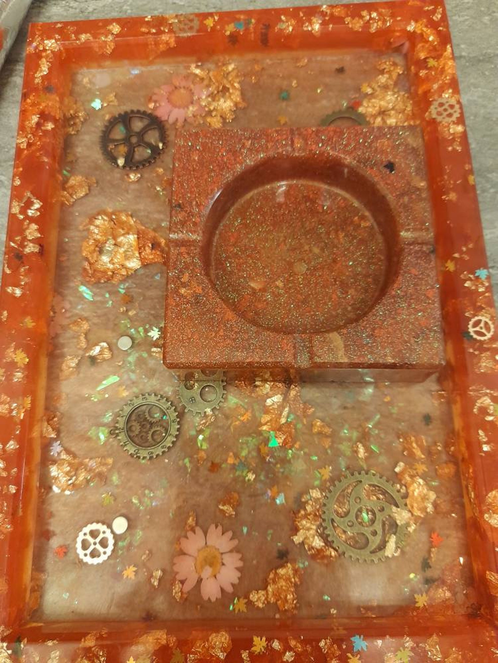 Epoxy Resin Smoking Gift Se Glitter Gears rolling Tray Etsy UK