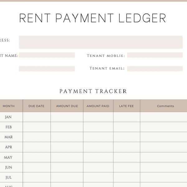 Rental Ledger Etsy