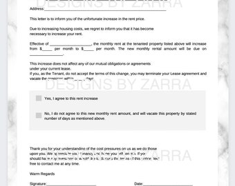 Rental Increase Template Etsy Rental Increase Template Etsy