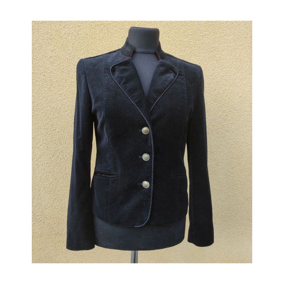 Vintage trachten crop blazer, Austrian gray jacke… - image 1