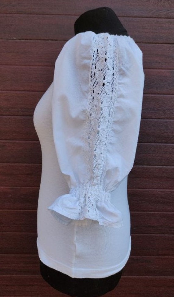 Vintage white trachten t-shirt White dirndl top D… - image 3