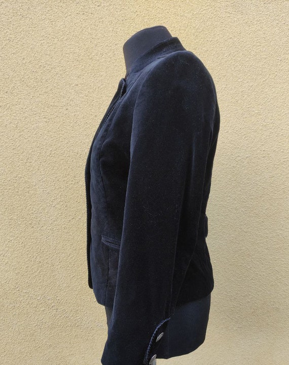 Vintage trachten crop blazer, Austrian gray jacke… - image 3