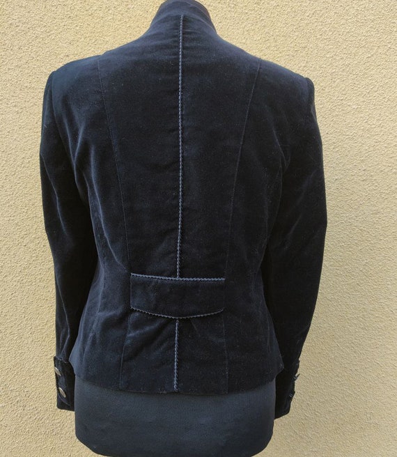Vintage trachten crop blazer, Austrian gray jacke… - image 2