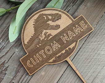 Personalized Jurassic Park Inspired Dinosaur Birthday Cake Topper | Dinosaur Baby Shower