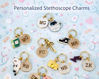 Custom Stethoscope Name Tag – Personalized Charm Accessory for Stethoscope | Doctor Gift, Pediatric Nurse, PA, Pediatrician