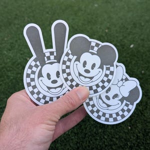 Vintage Mickey Mouse Sticker | Classic Disneyland Stickers | Disney Retro Attraction | Oswald the Lucky Rabbit Sticker | Vintage Disney