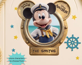 Disney Cruise Door Magnets Personalized | Custom Family Characters | DCL Stateroom Door Decorations | Cruise Door Magnet Set Add Your Name